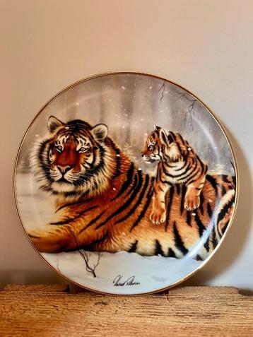 franklin mint siberische tijger wildlife bord vintage