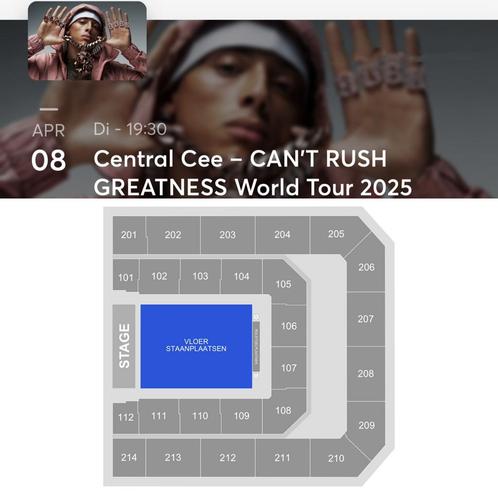 Central Cee Ziggo Dome | 3 tickets te koop staanplaatsen, Tickets en Kaartjes, Concerten | Pop, Drie personen of meer, April