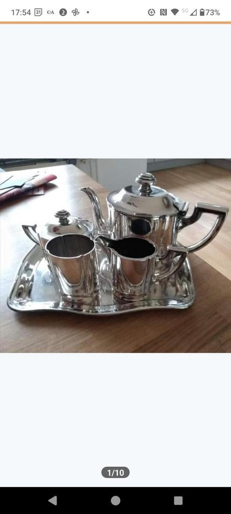 Koffie stel verzilverd. Original Wellner , begin 1900, Antiek en Kunst, Antiek | Goud en Zilver, Ophalen of Verzenden