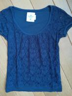 H&M LOGG t- shirt blauw kanten bloemen maat M, Maat 38/40 (M), H&M, Blauw, Ophalen of Verzenden