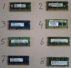 Diverse DDR, DDR2 en DDR3 laptop RAM geheugens, Ophalen of Verzenden, Gebruikt, Overige soorten, Laptop