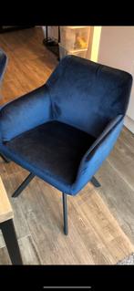 Nouvion eettafel stoelen blauw velours, Huis en Inrichting, Gebruikt, Blauw, Ophalen of Verzenden, Stof