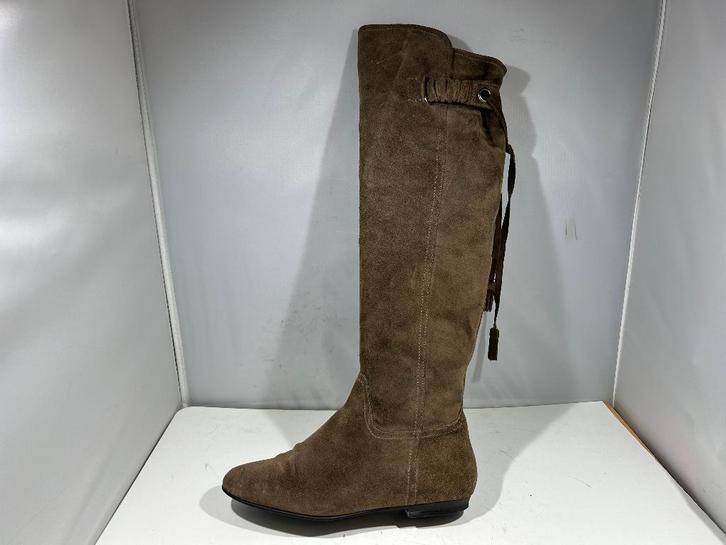 Bruno Premi, maat 39 bruin suède over de knie laarzen, Kleding | Dames, Schoenen, Zo goed als nieuw, Hoge laarzen, Bruin, Verzenden