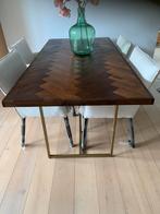 Prachtige donker visgraat houten tafel, Huis en Inrichting, Zo goed als nieuw, 150 tot 200 cm, Rechthoekig, 50 tot 100 cm