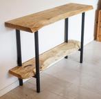 Sidetables op maat – staal met massief houten blad | Ambient, Huis en Inrichting, Tafels | Sidetables, Ophalen of Verzenden, Nieuw