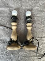 Schemerlamp zonder kapjes - set van 2, Ophalen of Verzenden, Zo goed als nieuw, Hout, Minder dan 50 cm