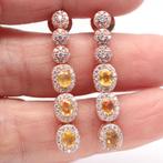 oorbellen 925 zilveren 14 k vergulde oorbellen met Saffier, Geel, Nieuw, Ophalen of Verzenden, Met edelsteen