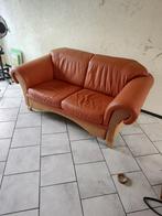 2 eb 2 1/2 zits bankstel eetkamer stoelen en tafel, Huis en Inrichting, Ophalen, Gebruikt, Hout, Eiken en rotan