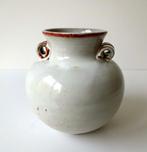 Keramiek vaas twee oren grijs bruine accenten Mobach 2662-k, Ophalen of Verzenden