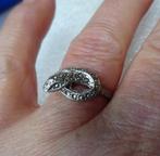 Zilverkleurige ring Slang, Sieraden, Tassen en Uiterlijk, Ringen, Gebruikt, 17 tot 18, Dame, Zilver