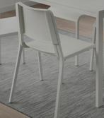 4 Ikea Teodoris stapelstoelen, Huis en Inrichting, Stoelen, Gebruikt, Wit, Ophalen of Verzenden, Vier