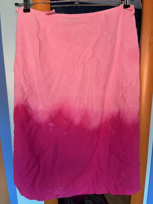 roze dip&dye zomerrokje H&M 42 = 38/40 zgan, Kleding | Dames, Rokken, Zo goed als nieuw, Maat 38/40 (M), Roze, Verzenden