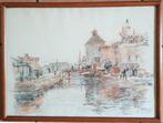 Jan Altink(1885)Tekening"Gezicht Groningen Winschoterdiep"Ge, Ophalen of Verzenden