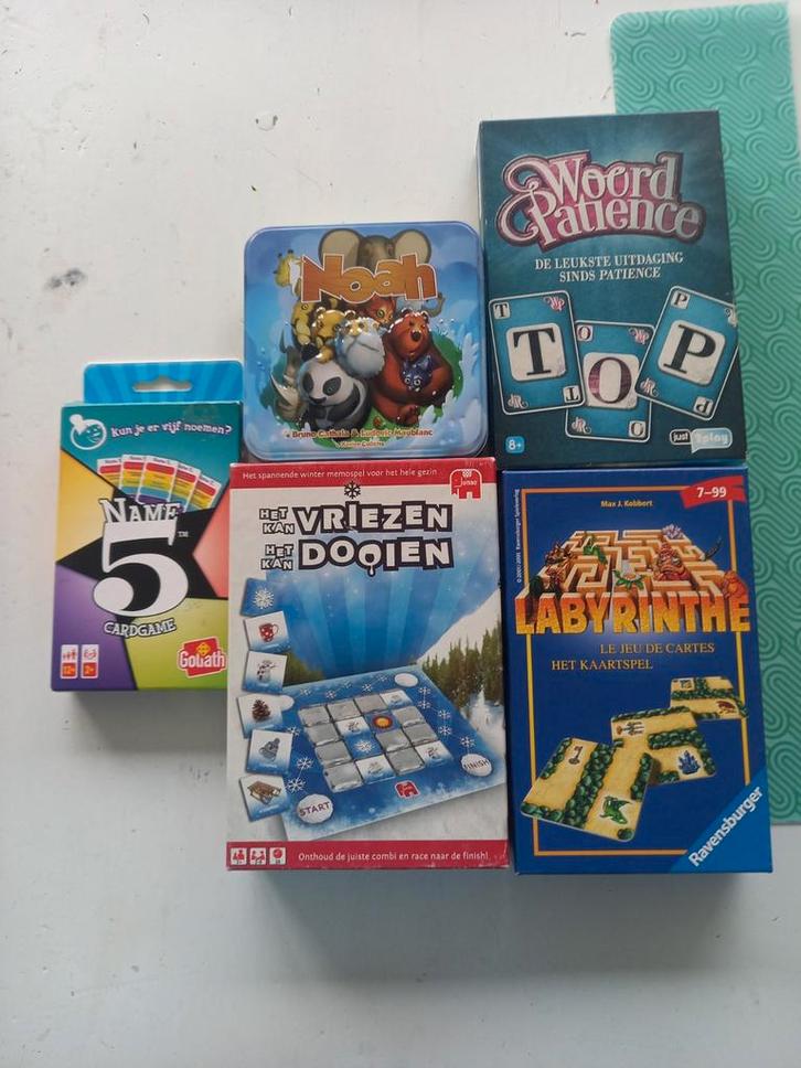 Kaartspellen set van 5 spellen, Hobby en Vrije tijd, Gezelschapsspellen | Bordspellen, Gebruikt, Een of twee spelers, Drie of vier spelers