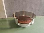 Vintage space age seventies salontafel rookglas, Huis en Inrichting, Tafels | Salontafels, Ophalen, 50 tot 100 cm, Rond, 50 tot 100 cm