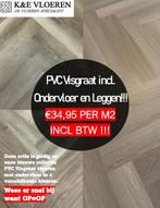 PVC Visgraat met ondervloer en leggen ACTIE!! Op=op, Huis en Inrichting, Stoffering | Vloerbedekking, Ophalen, Nieuw, 75 m² of meer
