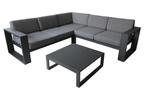 Pompei hoek-loungeset, zwart/wit van aluminium, 5 zitplaatsen, Bank, Ophalen of Verzenden, Nieuw