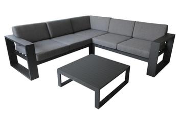 Pompei hoek-loungeset, zwart/wit van aluminium beschikbaar voor biedingen