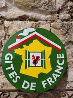 Prachtig antiek Frans emaille bord: GITES DE FRANCE €189, Verzamelen, Merken en Reclamevoorwerpen, Ophalen of Verzenden, Zo goed als nieuw