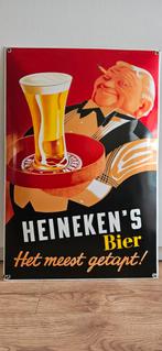 Origineel Heineken reclamebord. Emaille, Ophalen, Zo goed als nieuw, Reclamebord