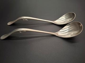 Stel antiek zilver jamlepels met haakje enkelfilet beschikbaar voor biedingen