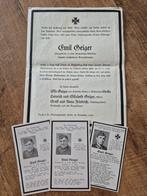 3x bidprentje en rouwkaart 1943., Ophalen of Verzenden, Landmacht, Duitsland, Boek of Tijdschrift