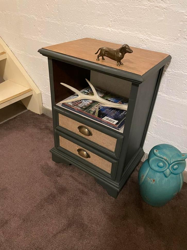 Bijzetkastje met 2 lades Gerestyled, Huis en Inrichting, Kasten | Ladekasten, Zo goed als nieuw, Minder dan 100 cm, Minder dan 50 cm