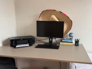 Verstelbaar bureau IKEA Trotten 160x80 cm | Beige/wit | beschikbaar voor biedingen