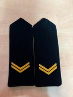 Set rangen korporaal geweven marine mariniers jaren 70, Verzamelen, Ophalen of Verzenden, Marine, Nederland, Embleem of Badge