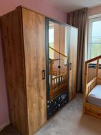 Kledingkast eikenhouten planken-look (180cm breed), Huis en Inrichting, Kasten | Kledingkasten, Overige materialen, Gebruikt, 50 tot 100 cm