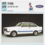Ma357 autokaart ford escort rs 1800 ( 1975 - 1979, Verzamelen, Automerken, Motoren en Formule 1, Ophalen of Verzenden, Zo goed als nieuw