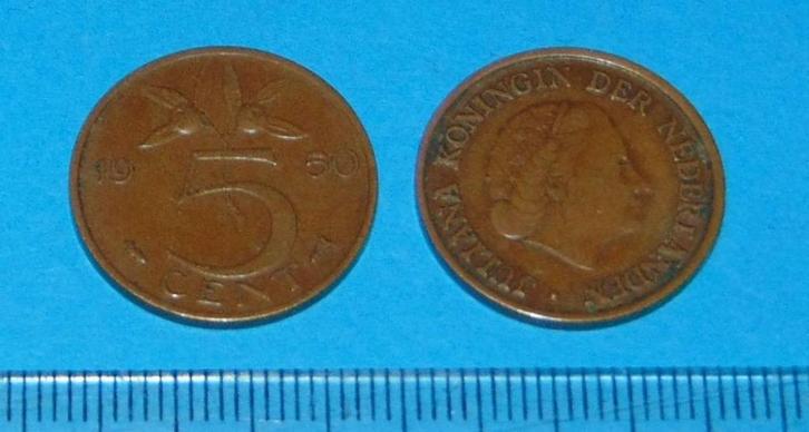 Nederland - stuiver 1950, Postzegels en Munten, Munten | Nederland, Losse munt, 5 cent, Koningin Juliana, Verzenden