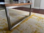 Salontafel Hout & Staal - 140x80x40 cm, Ophalen, 100 tot 150 cm, 75 cm of meer, Design