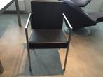 Eetkamerstoelen, RVS, zwart leder, Huis en Inrichting, Stoelen, Ophalen, Zwart, Zo goed als nieuw, Metaal