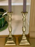 Set van 2 oude zware messing kandelaars, uitstekende staat, Ophalen of Verzenden, Overige materialen