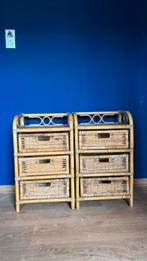 2 vintage manou rotan ladekastjes, Huis en Inrichting, Ophalen, Overige materialen, Gebruikt, 3 of 4 laden