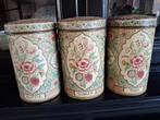 Set van 3 vintage koffie suiker thee blikken., Verzamelen, Blikken, Ophalen of Verzenden, Gebruikt, Overige