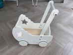 Houten poppenwagen wit, Kinderen en Baby's, Speelgoed | Poppen, Ophalen, Gebruikt, Overige typen