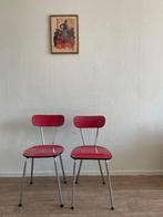 Retro stoeltjes (zacht rood), Huis en Inrichting, Stoelen, Ophalen, Gebruikt, Twee, Metaal