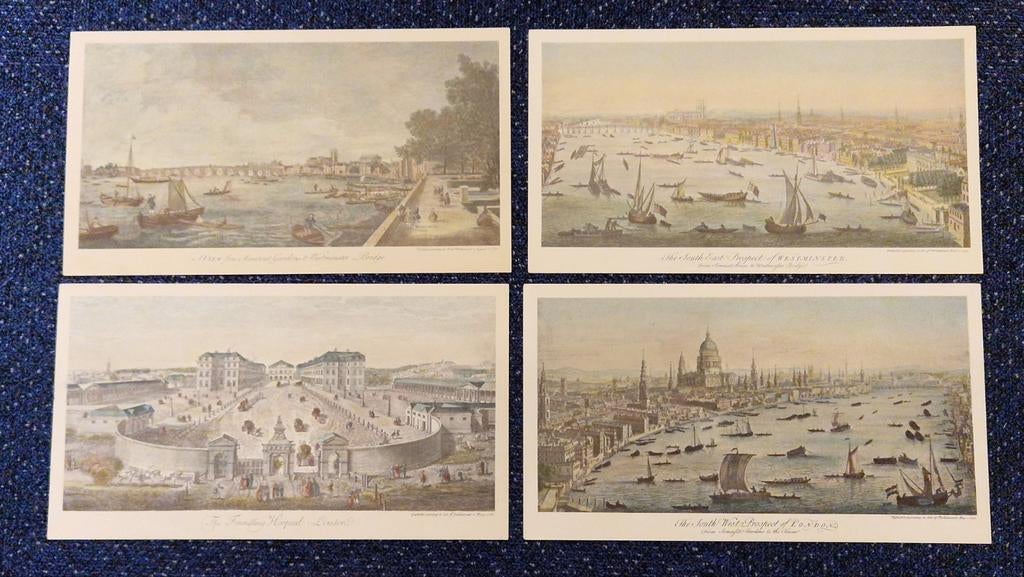 4x Reproduktie Oude Engelse Gravure, Antiek en Kunst, Kunst | Etsen en Gravures, Ophalen of Verzenden