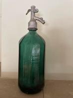 Antieke spuitwaterfles / sifon - groen/blauw, Antiek en Kunst, Ophalen