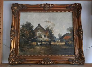 Antiek olieverfschilderij beschikbaar voor biedingen