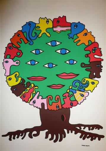 Pedro Uhart (1938) Kleur offset Lithografie " Ogenboom " Ges beschikbaar voor biedingen