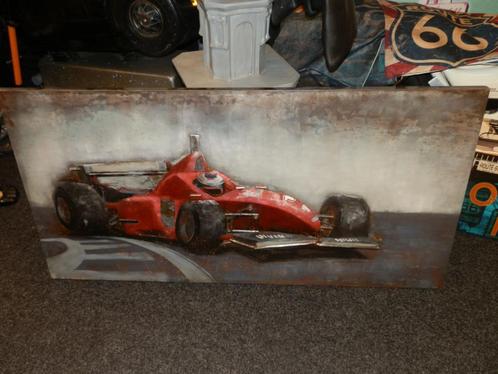 Decoratie metalen schilderij Formule 1 auto 3d, Verzamelen, Automerken, Motoren en Formule 1, Formule 1, Ophalen of Verzenden