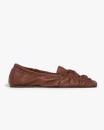 hereu rugada smocked leather ballerina flats | 37-37,5, Kleding | Dames, Bruin, Verzenden, Ballerina's, Zo goed als nieuw