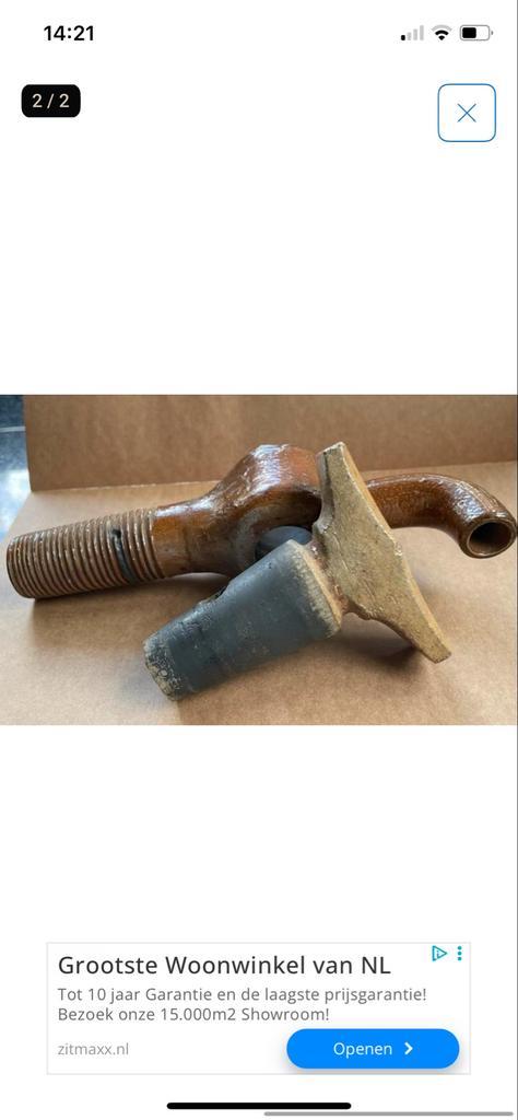 Vintage Keramieken Wijnvat Kraan, Antiek en Kunst, Antiek | Overige Antiek, Ophalen of Verzenden