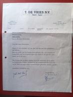 oude brief T.de Vries uit Groningen, Ophalen of Verzenden, Brief