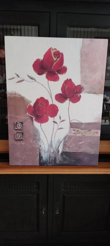 Canvas Schilderij Klaprozen 60x80cm beschikbaar voor biedingen