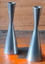 Kandelaar. IKEA/Erika Pekkari. RVS. 2 st.    19 cm., Huis en Inrichting, Woonaccessoires | Kandelaars en Kaarsen, Ophalen, Overige kleuren