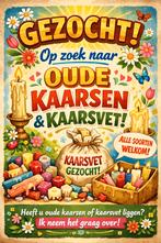 Kaarsen en kaarsvet gezocht!, Overige materialen, Crème, Gebruikt, Ophalen of Verzenden